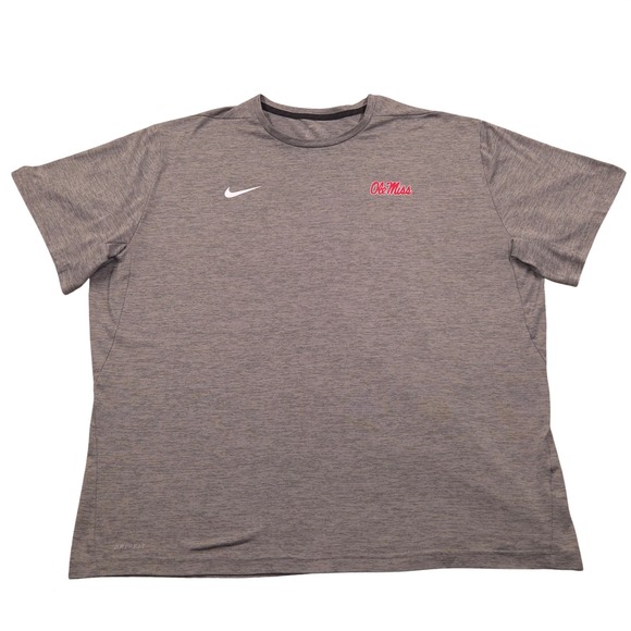 Nike Dri Fit Ole Miss Rebels Short Sleeve T Shirt Mens 3XL Gray Athletic - Picture 2 of 7